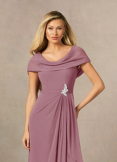 Azazie Mary Mother of the Bride Dresses Vintage Mauve A-Line Side Slit Chiffon Dress image5