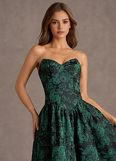 Vestido Esmeralda Negra Midi Aurora image7