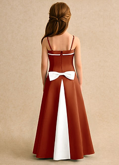 Azazie Izel Junior Formal Flower Girl Klänningar Klä A-Line i Matt satäng Plisserad image4