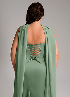 Azazie Sorrel Vestidos de damas de honor Vestido de Matcha de Satén Elástico de Corte Sirena Convertible con Sin tirantes image11