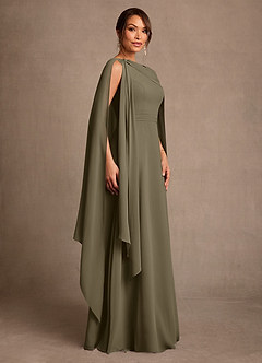 Azazie Liddie Abiti per la Madre della Sposa Abito A-Line in Chiffon Plissettato Willow Green image2