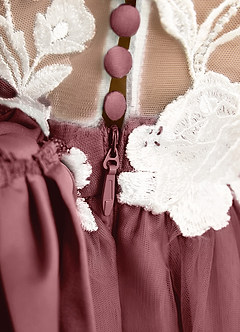 Azazie Sundae Flower Girl Dresses Desert Rose Ball-Gown Lace Dress image8