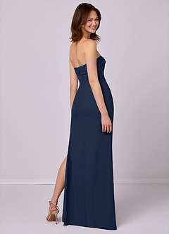 Barbie ♥ Azazie Bridesmaid Dresses Dark Navy Sheath Strapless Chiffon Convertible Dress image6