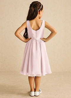 Azazie Ari Blumenmädchenkleider A-Linie ärmellos Chiffon Kleid Zartrosa image6