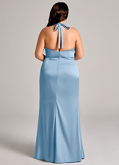 Azazie Valerie Suknie dla druhen Syrena Pofałdowany Satyna elastyczna Do ziemi Sukienka image12