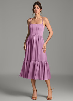 Azazie Delphina Bridesmaid Dresses Wisteria A-Line Corset Stretch Satin Convertible Dress image7
