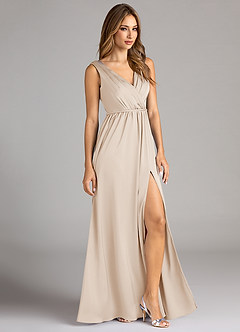Azazie Tanicia Bridesmaid Dresses White Alabaster A-Line Pleated Stretch Satin Dress image4