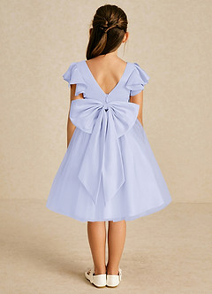 Azazie Kaeya Robe Demoiselle D'honneur Fillette Robe Trapèze en Tulle Arc Lavande image1