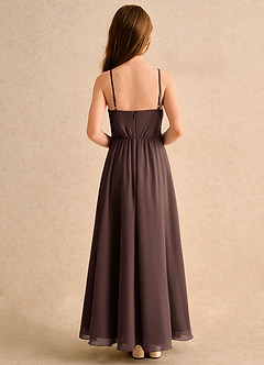 Azazie Twilight Dance Girls Formal Blumenmädchenkleider A-Linie Plissee Chiffon Kleid Ganache image2