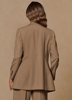 front Rowan Truffle Refined Weave Performance 3-Piece Suit