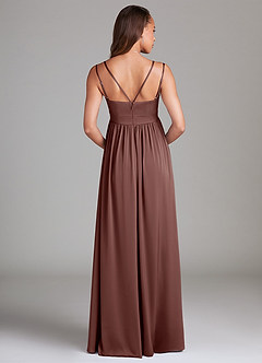 Azazie Emree Maternity Bridesmaid Dresses A-Line Stretch Satin Floor-Length Dress with Pockets image3