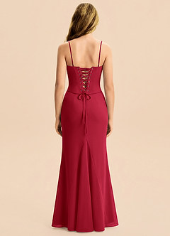 Azazie Sorrel Junior Scarlet Mermaid Pleated Chiffon Dress image7