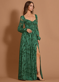 Aniyah Verde Oscuro Vestido largo image3