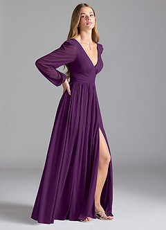 Azazie Norah Robes de demoiselle d'honneur Robe Trapèze en Maille Grain De Raisin image5