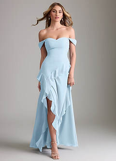 Azazie Sloane Bridesmaid Dresses Sky Blue A-Line Sweetheart Neckline Chiffon Dress image5