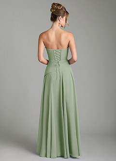 Azazie Gabriela Bridesmaid Dresses Dusty Sage A-Line Corset Chiffon Dress image8