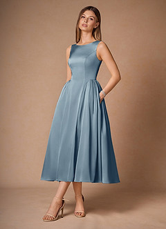 Casey Midi Klänning Puderblå image5