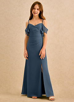 Azazie Pippy Girls Formal Flower Girl Klänningar Klä A-Line i Chiffong Älskling Halsringning image3