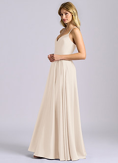 Azazie Truce Robes de demoiselle d'honneur Robe Trapèze en Satin extensible Albâtre Blanc image5