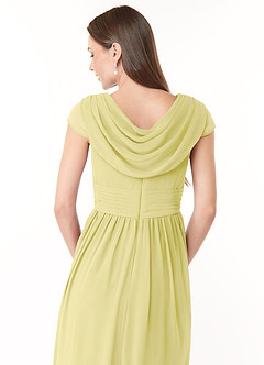 Azazie Organa Bridesmaid Dresses Lemon Sorbet A-Line Pleated Chiffon Dress image6