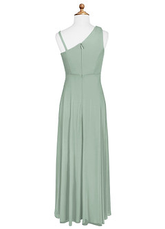 Azazie Brooke Junior Abito A-Line in Maglia Plissettato Agave image6