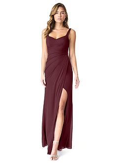 Azazie Verami Abiti da Damigella Abito Sirena in Maglia Pizzo Cabernet image1
