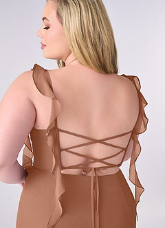 Barbie ♥ Azazie Bridesmaid Dresses Bronzer Mermaid Corset Chiffon Dress image9