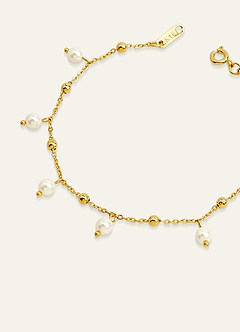 front Pearl Bead Chain Bracelet