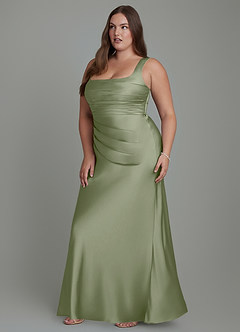 Azazie Agustina Bridesmaid Dresses Pistachio Mermaid Corset Stretch Satin Dress image11