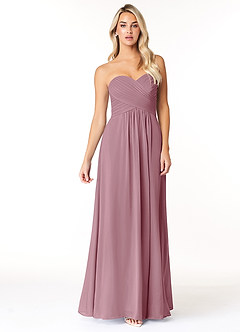 Azazie Yazmin Bridesmaid Dresses Vintage Mauve A-Line Sweetheart Neckline Chiffon Convertible Dress image4