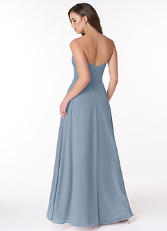 Azazie Arabella Allure Abiti da Damigella Abito Convertibile A-Line in Chiffon Scollo a Cuore Blu Polveroso image2
