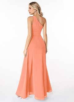 Azazie Dallas Bridesmaid Dresses Sunset A-Line One Shoulder Chiffon Dress image2