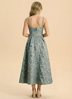 Azazie Florentine Junior Formal Klä av A-Line i Jacquard Taft Plisserad image2