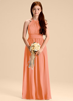 Azazie Malone Junior Sunset A-Line Pleated Chiffon Dress image3