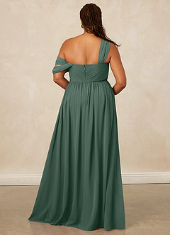 Christian Siriano Bridal for Azazie 1014 Bridesmaid Dresses Sea Moss A-Line Off the Shoulder Chiffon Dress image17
