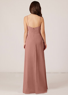 Azazie Kaylee Junior Cedar Rose A-Line with Belt Chiffon Dress image2
