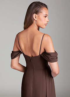 Azazie Amyra Bridesmaid Dresses Ganache Sheath Off the Shoulder Chiffon Convertible Dress image7