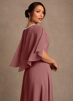Azazie Winnifred Mother of the Bride Dresses Desert Rose A-Line Beaded Chiffon Dress image5