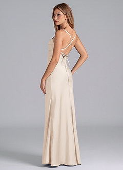 Azazie Seema Bridesmaid Dresses White Alabaster Mermaid Corset Stretch Satin Dress image6