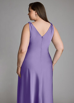 Azazie Nerine Bridesmaid Dresses Tahiti A-Line Pleated Stretch Satin Dress image12