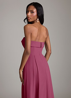 Azazie Lucienne Bridesmaid Dresses Mulberry A-Line Strapless Chiffon Convertible Dress image7