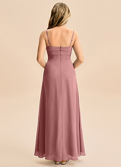 Azazie Jordyn Junior A-Linie Herzausschnitt Chiffon Kleid Wüstenrose image2