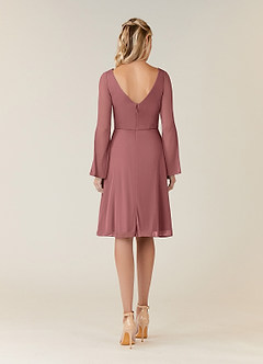 Azazie Teraso Kleider für die Brautmutter A-Linie Plissee Gittergewebe Kleid Wüstenrose image2