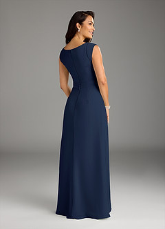 Azazie Bettina Mother of the Bride Dresses Dark Navy A-Line Lace Chiffon Dress image7
