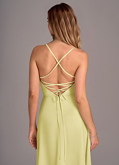 Azazie Mei Bridesmaid Dresses Lemon Sorbet A-Line Chiffon Dress image2