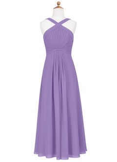 Azazie Anthea Junior Plissee Chiffon Kleid Tahiti image6