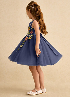 Azazie Prima Flower Girl Dresses Stormy A-Line Bow Tulle Dress image4