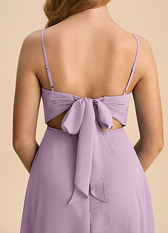 Azazie Shale Junior Wisteria A-Line Bow Chiffon Dress image7