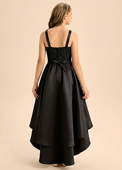 Azazie Evie Junior Formal Linia A Dekolt w kształcie serca Matowy satynowy Długość podłogi Młodsza druhna Sukienka image2