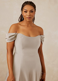 Christian Siriano Bridal for Azazie 1002 Bridesmaid Dresses Frost A-Line Off the Shoulder Stretch Satin Convertible Dress image13